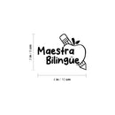 Vinyl Wall Art Decal - Maestra Bilingüe - Bilingual Teacher - 3" x 4" - Trendy Cute Mexican Quote Bumper Sticker For Car Window Coffee Mug Luggage Office Notebook Laptop Decor 4