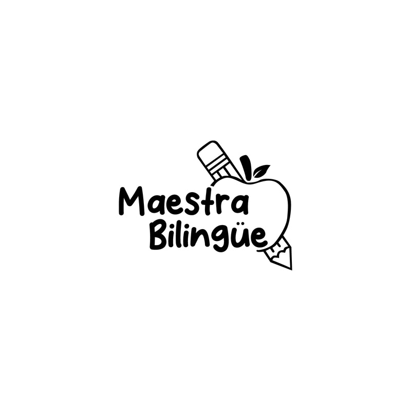 Vinyl Wall Art Decal - Maestra Bilingüe - Bilingual Teacher - 3" x 4" - Trendy Cute Mexican Quote Bumper Sticker For Car Window Coffee Mug Luggage Office Notebook Laptop Decor 1