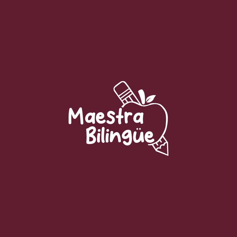 Vinyl Wall Art Decal - Maestra Bilingüe - Bilingual Teacher - 3" x 4" - Trendy Cute Mexican Quote Bumper Sticker For Car Window Coffee Mug Luggage Office Notebook Laptop Decor 1