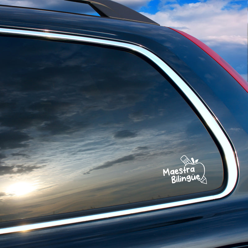 Vinyl Wall Art Decal - Maestra Bilingüe - Bilingual Teacher - 3" x 4" - Trendy Cute Mexican Quote Bumper Sticker For Car Window Coffee Mug Luggage Office Notebook Laptop Decor 3