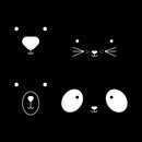 Vinyl Wall Art Decal - Animal Faces - 7" x 40" - Trendy Inspirational Cute Design Sticker For Children Bedroom Home Baby Nursery Daycare Kids Room Decor 1