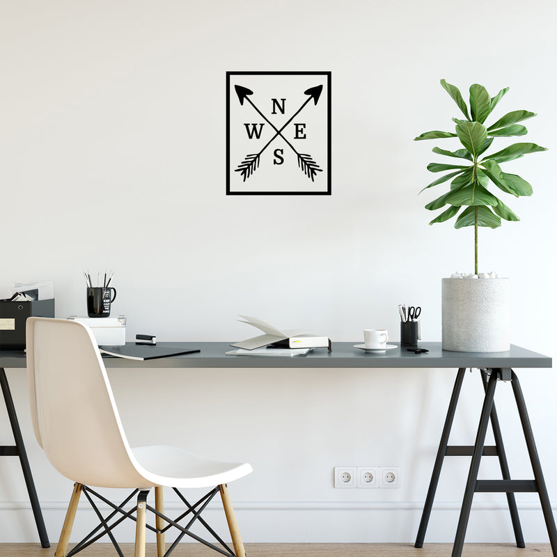 Vinyl Wall Art Decal - 4 Cardinal Directions - 20" x 17" - Modern Inspiring Positive Good Vibes Arrows Design Sticker For Living Room Kids Bedroom Playroom Classroom School Office Decor 3