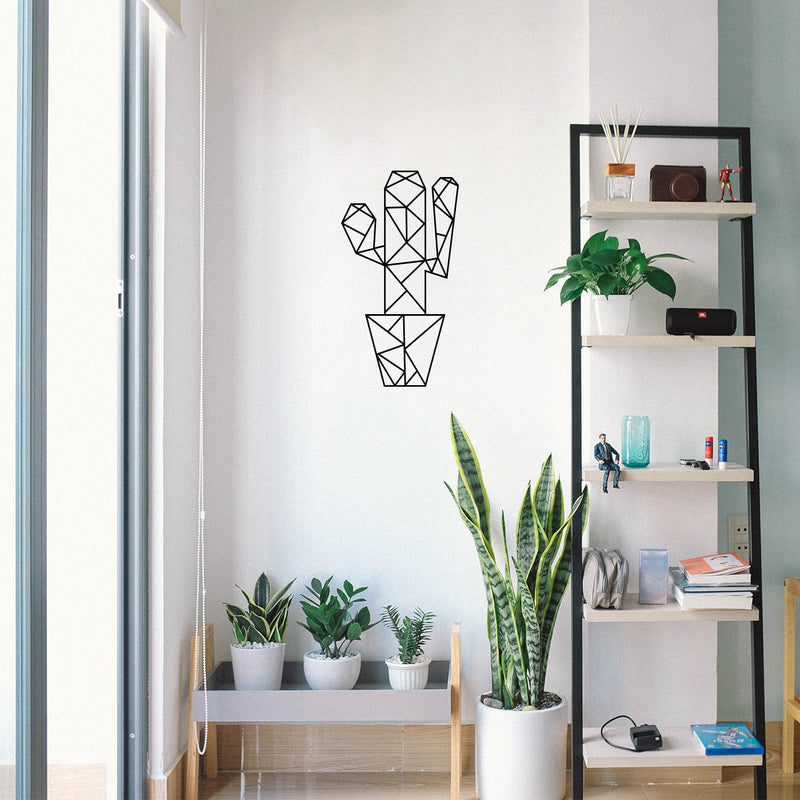 Vinyl Wall Art Decal - Cactus Lineart - 22" x 12" - Trendy Inspirational Quote Minimal Plant Design Sticker For Home Office Bedroom Living Room Indoor Garden Patio Decor 3