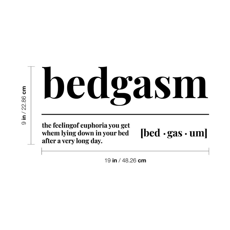 Vinyl Wall Art Decal - Bedgasm Definition - 1- Trendy Sarcastic Funny Quote Sticker For Home Bedroom Closet Sarcasm Joke Store Dorm Room Decor 4