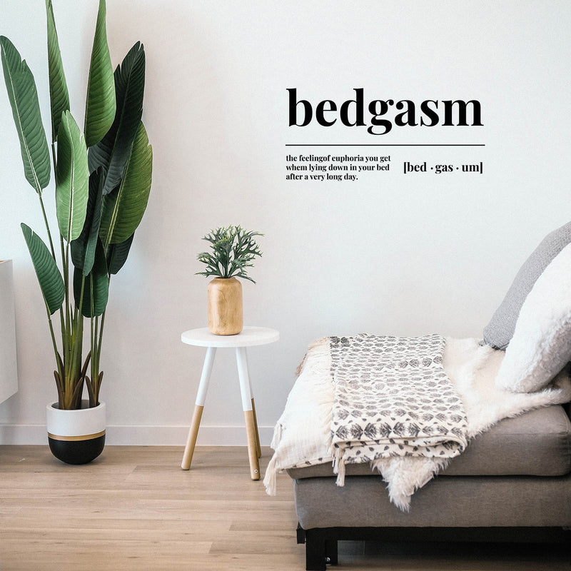 Vinyl Wall Art Decal - Bedgasm Definition - 1- Trendy Sarcastic Funny Quote Sticker For Home Bedroom Closet Sarcasm Joke Store Dorm Room Decor 3