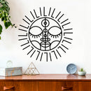 Vinyl Wall Art Decal - Line Sun - 16" x 16.5" - Peaceful Inspirational Espiritual Good Vibes Sticker For Home Office Bedroom Closet Living Room Window Decor 3
