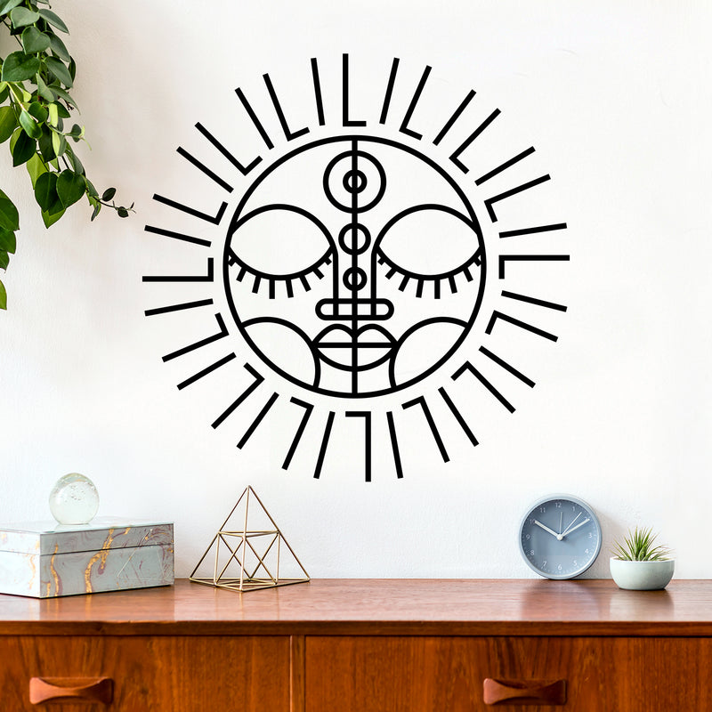 Vinyl Wall Art Decal - Line Sun - 16" x 16.5" - Peaceful Inspirational Espiritual Good Vibes Sticker For Home Office Bedroom Closet Living Room Window Decor 3