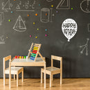 Vinyl Wall Art Decal - Happy Birthday - 25" x 17" - Best Wishes Celebrate Cute Design Sticker For Children Bedroom Home Baby Nursery Daycare Kids Room Decor 3