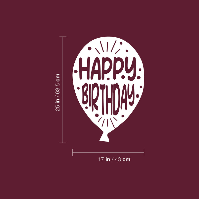Vinyl Wall Art Decal - Happy Birthday - 25" x 17" - Best Wishes Celebrate Cute Design Sticker For Children Bedroom Home Baby Nursery Daycare Kids Room Decor 4