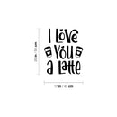 Vinyl Wall Art Decal - I Love You A Latte - 20" x 17" - Modern Inspirational Caffeine Lovers Quote Hearts Design Sticker For Home Office Kitchen Coffee Shop Restaurant Decor 4