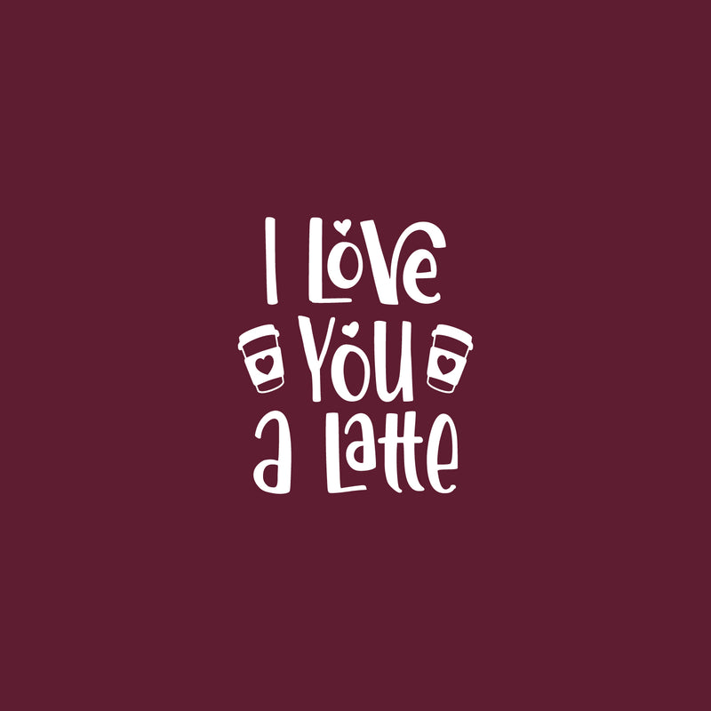 Vinyl Wall Art Decal - I Love You A Latte - 20" x 17" - Modern Inspirational Caffeine Lovers Quote Hearts Design Sticker For Home Office Kitchen Coffee Shop Restaurant Decor 1