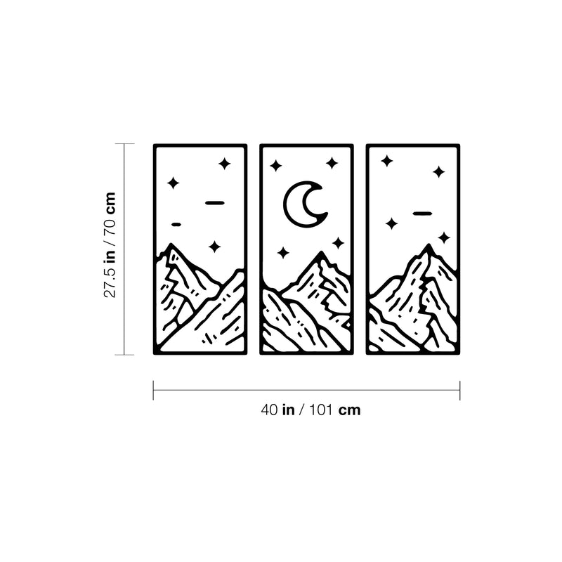 Vinyl Wall Art Decal - Moon Polaroid - 40" x 27.5" - Modern Cute Trees Adhesive Sticker Green Nature Forest Design For Kids Room Baby Bedroom Home Playroom Classroom Nursery Daycare Decor 4