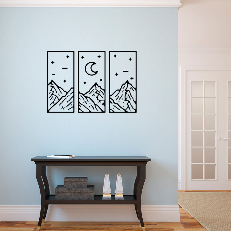 Vinyl Wall Art Decal - Moon Polaroid - 40" x 27.5" - Modern Cute Trees Adhesive Sticker Green Nature Forest Design For Kids Room Baby Bedroom Home Playroom Classroom Nursery Daycare Decor 3