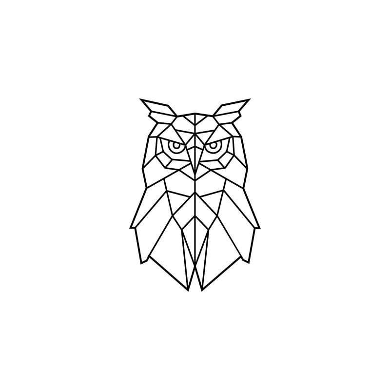 Vinyl Wall Art Decal - Geometric Owl - Modern Sticker Trendy Animal Figures Minimalist Design For Home Bedroom Living Room Work Office Store Decor 1