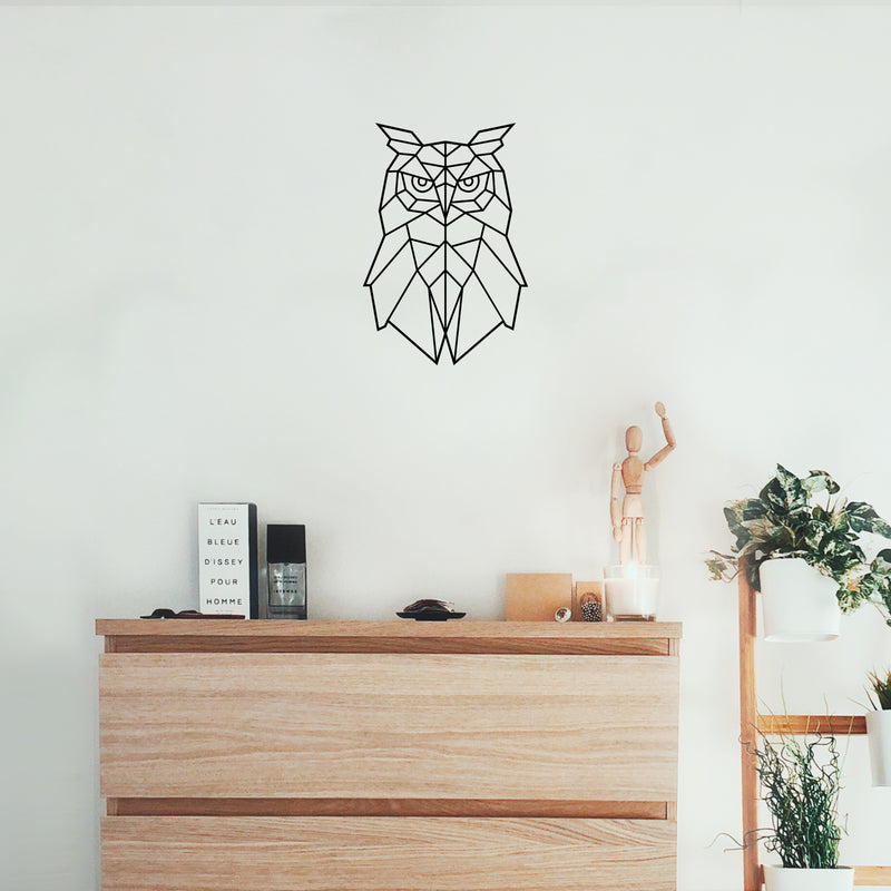 Vinyl Wall Art Decal - Geometric Owl - 17" x 25" - Modern Sticker Trendy Animal Figures Minimalist Design For Home Bedroom Living Room Work Office Store Decor 3