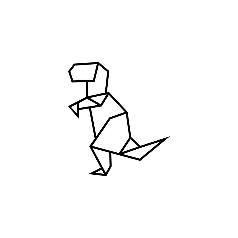 Vinyl Wall Art Decal - Geometric Dinosaur - 4" x 3.5" - Modern Minimalist Design Sticker For Bedroom Mirror Make Up Notebooks Laptops Mugs Thermos Car Bumpers Windows Decor 1