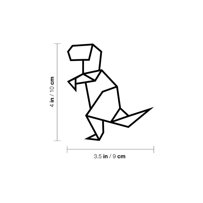 Vinyl Wall Art Decal - Geometric Dinosaur - 4" x 3.5" - Modern Minimalist Design Sticker For Bedroom Mirror Make Up Notebooks Laptops Mugs Thermos Car Bumpers Windows Decor 4