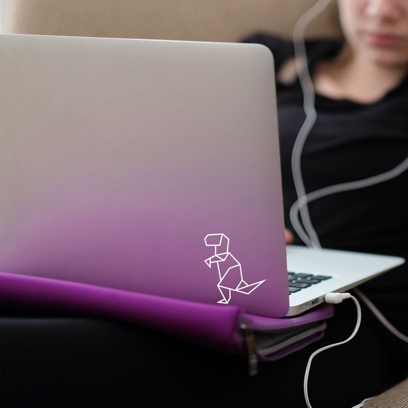 Vinyl Wall Art Decal - Geometric Dinosaur - 4" x 3.5" - Modern Minimalist Design Sticker For Bedroom Mirror Make Up Notebooks Laptops Mugs Thermos Car Bumpers Windows Decor 3