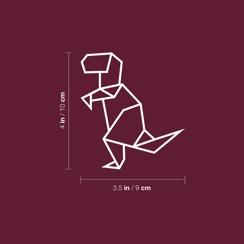 Vinyl Wall Art Decal - Geometric Dinosaur - 4" x 3.5" - Modern Minimalist Design Sticker For Bedroom Mirror Make Up Notebooks Laptops Mugs Thermos Car Bumpers Windows Decor 4