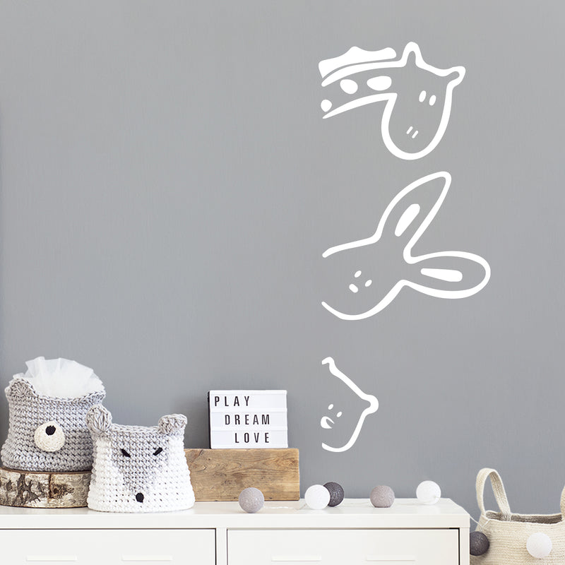 Vinyl Wall Art Decal - Hidden Animals - 24" x 10" - Trendy Inspirational Cute Design Sticker For Children Bedroom Home Baby Nursery Daycare Kids Room Decor 3