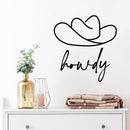 Vinyl Wall Art Decal - Howdy - 12.5" x 12" - Trendy Funny Cool Cowboy Hat Design Quote Sticker For Home Kids Room Living Room Playroom Daycare Nursery School Decor 2