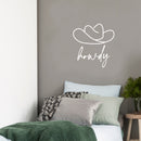 Vinyl Wall Art Decal - Howdy - 12.5" x 12" - Trendy Funny Cool Cowboy Hat Design Quote Sticker For Home Kids Room Living Room Playroom Daycare Nursery School Decor 3