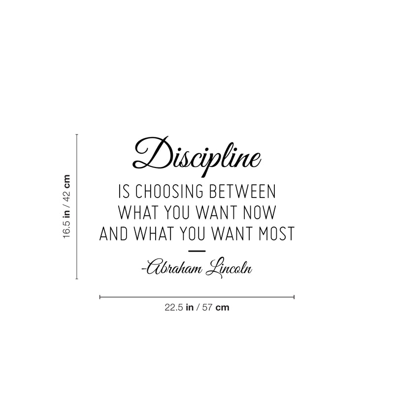 Vinyl Wall Art Decal - Discipline - 16.5" x 22.5" - Trendy Motivating Positive Lifestyle Quote Sticker For Bedroom Living Room Office School Coffee Shop Gym Fitness Decor 4