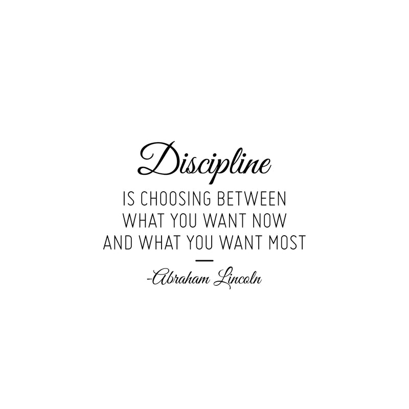 Vinyl Wall Art Decal - Discipline - 16.5" x 22.5" - Trendy Motivating Positive Lifestyle Quote Sticker For Bedroom Living Room Office School Coffee Shop Gym Fitness Decor 1