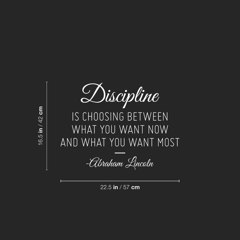 Vinyl Wall Art Decal - Discipline - 16.5" x 22.5" - Trendy Motivating Positive Lifestyle Quote Sticker For Bedroom Living Room Office School Coffee Shop Gym Fitness Decor 4