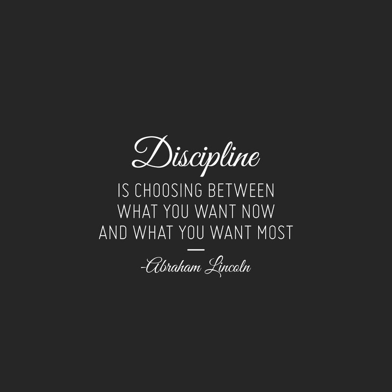 Vinyl Wall Art Decal - Discipline - 16.5" x 22.5" - Trendy Motivating Positive Lifestyle Quote Sticker For Bedroom Living Room Office School Coffee Shop Gym Fitness Decor 1