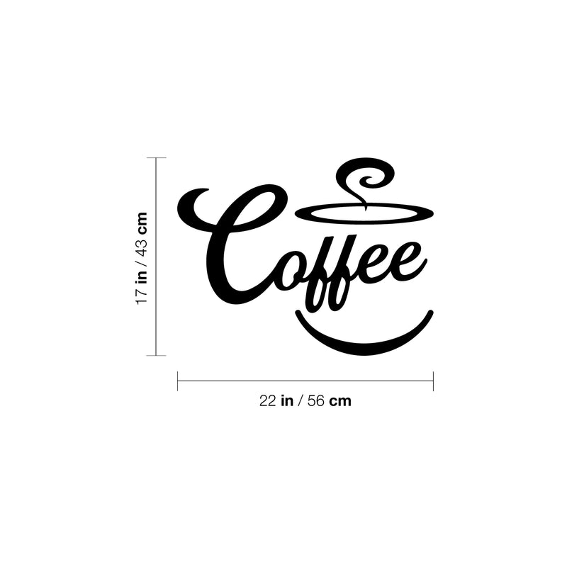 Vinyl Wall Art Decal - Coffee - 17" x 22" - Trendy Funny Lovely Caffeine Mug Design Sticker For Home Living Room Kitchen Office Coffee Shop Restaurant Storefront Decor 4