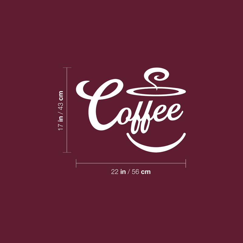 Vinyl Wall Art Decal - Coffee - 17" x 22" - Trendy Funny Lovely Caffeine Mug Design Sticker For Home Living Room Kitchen Office Coffee Shop Restaurant Storefront Decor 4