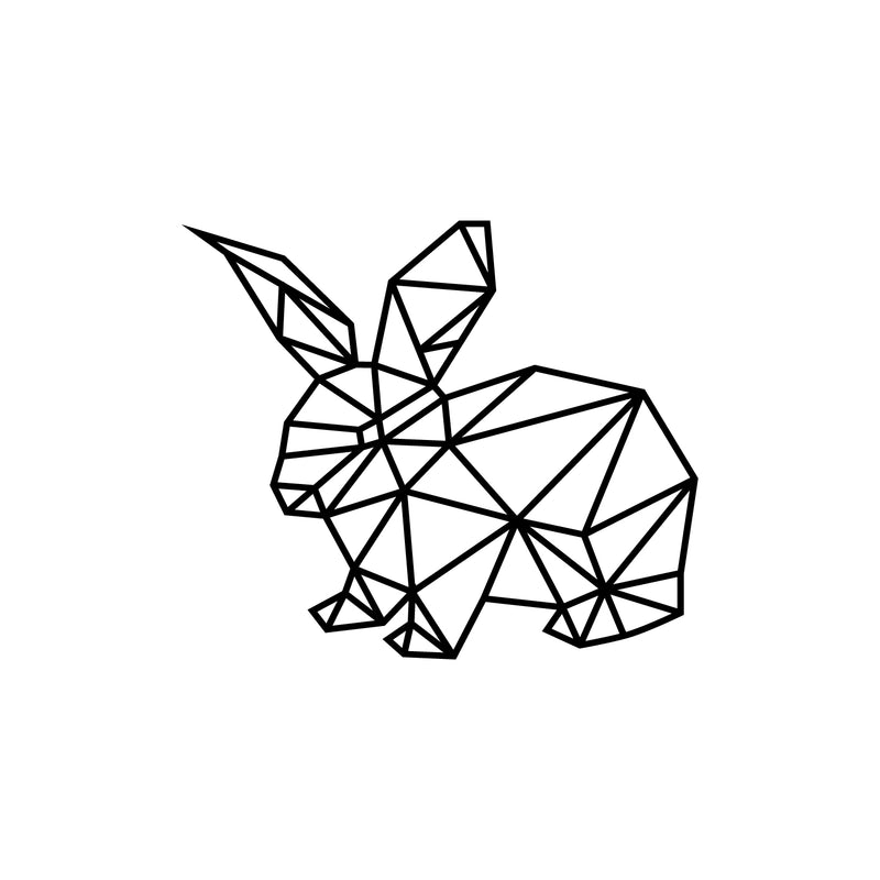 Vinyl Wall Art Decal - Geometric Bunny - 17" x 20" - Modern Sticker Trendy Animal Figures Minimalist Design For Home Bedroom Living Room Work Office Store Decor 1