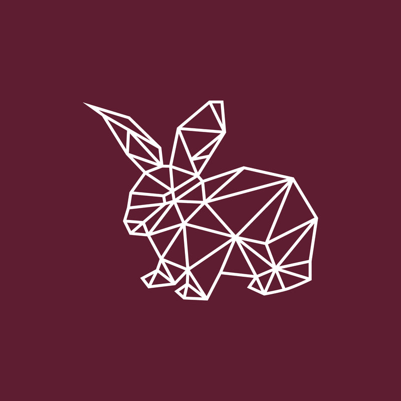 Vinyl Wall Art Decal - Geometric Bunny - 17" x 20" - Modern Sticker Trendy Animal Figures Minimalist Design For Home Bedroom Living Room Work Office Store Decor 1