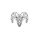 Vinyl Wall Art Decal - Geometric Widder - 20" x 17" - Modern Sticker Trendy Animal Figures Minimalist Design For Home Bedroom Living Room Work Office Store Decor 1