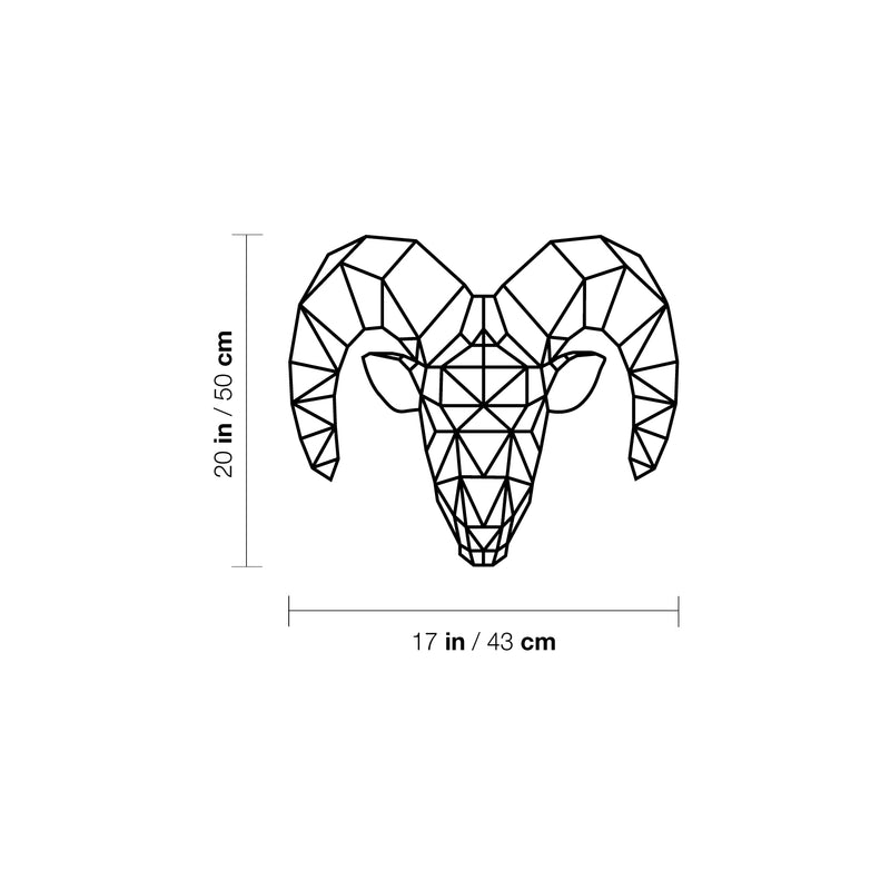 Vinyl Wall Art Decal - Geometric Widder - Modern Sticker Trendy Animal Figures Minimalist Design For Home Bedroom Living Room Work Office Store Decor 4