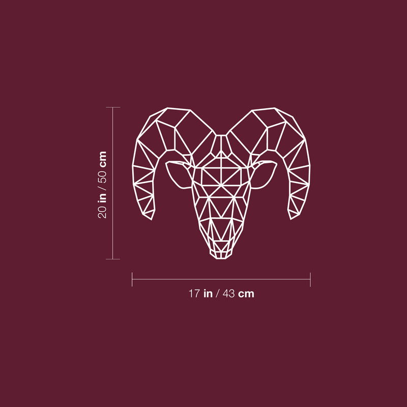 Vinyl Wall Art Decal - Geometric Widder - 20" x 17" - Modern Sticker Trendy Animal Figures Minimalist Design For Home Bedroom Living Room Work Office Store Decor 4