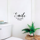 Vinyl Wall Art Decal - Smile You're Losing Weight - 11" x 20" - Trendy Funny Sarcastic Joke Quote Sticker For Home Bathroom Office Restaurant School Coffee Shop Restrooms Decor 2