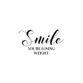 Vinyl Wall Art Decal - Smile You're Losing Weight - Trendy Funny Sarcastic Joke Quote Sticker For Home Bathroom Office Restaurant School Coffee Shop Restrooms Decor 1