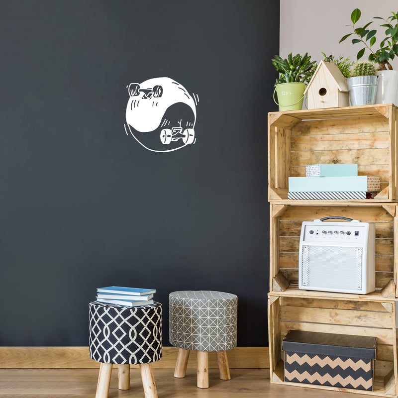 Vinyl Wall Art Decal - Ying Yang  - 17" x 17" - Modern Peaceful Good Vibes Balance Symbol Design Sticker For Teen Bedroom Home Kids Room Living Room Window Decor 2