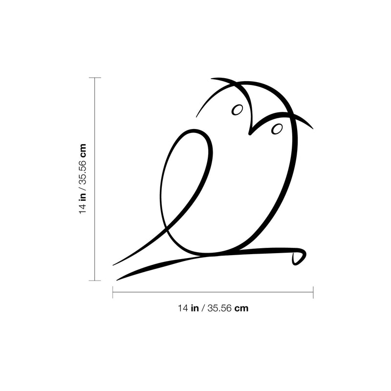 Vinyl Wall Art Decal - Owl Line Art - Modern Sticker Trendy Animal Figure Minimalist Design For Home Bedroom Living Room Work Office Store Decor 4