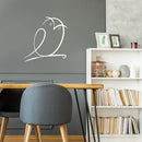 Vinyl Wall Art Decal - Owl Line Art - 14" x 14" - Modern Sticker Trendy Animal Figures Minimalist Design For Home Bedroom Living Room Work Office Store Decor 2