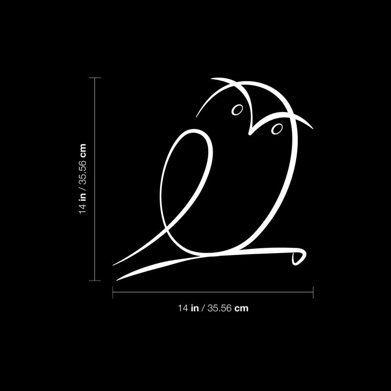 Vinyl Wall Art Decal - Owl Line Art - 14" x 14" - Modern Sticker Trendy Animal Figures Minimalist Design For Home Bedroom Living Room Work Office Store Decor 4