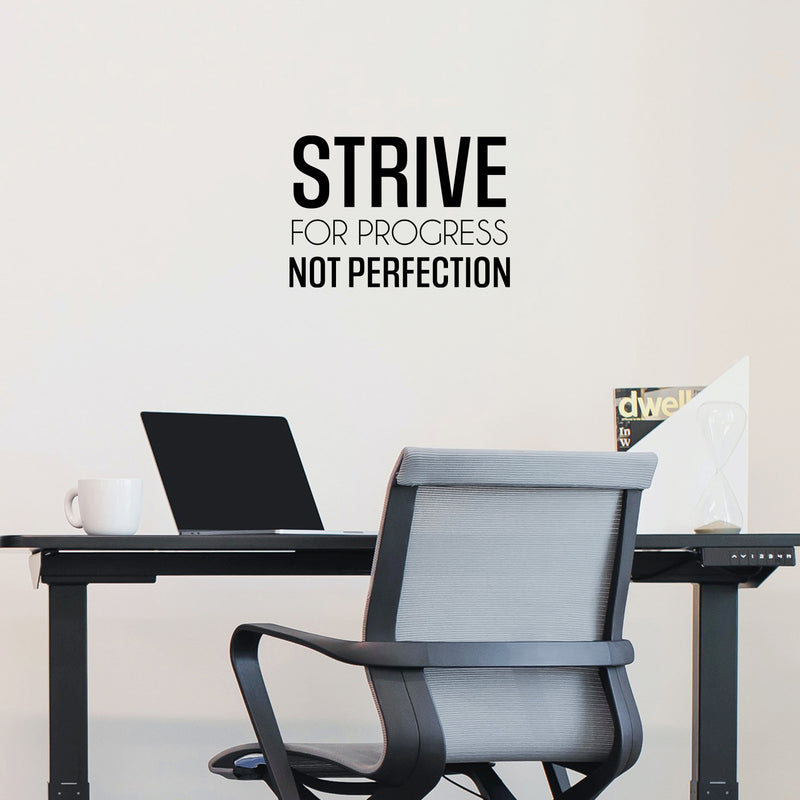 Vinyl Wall Art Decal - Strive For Progress Not Perfection - 16" x 23.5" - Trendy Motivational Positive Lifestyle Quote Sticker For Bedroom Living Room Office School Coffee Shop Gym Fitness Decor 3