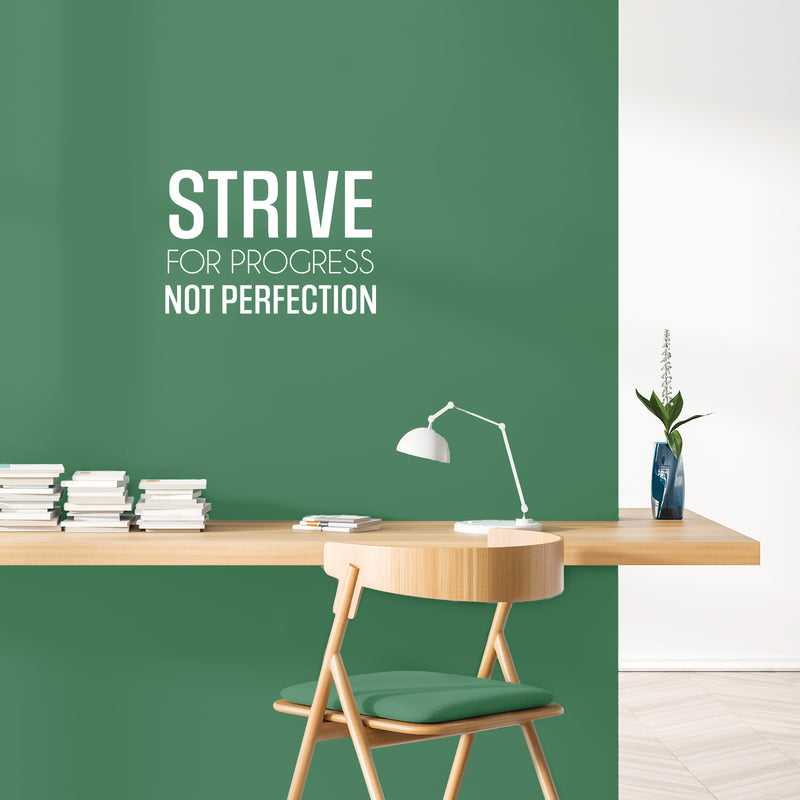 Vinyl Wall Art Decal - Strive For Progress Not Perfection - - Trendy Motivational Positive Lifestyle Quote Sticker For Bedroom Living Room Office School Coffee Shop Gym Fitness Decor 5