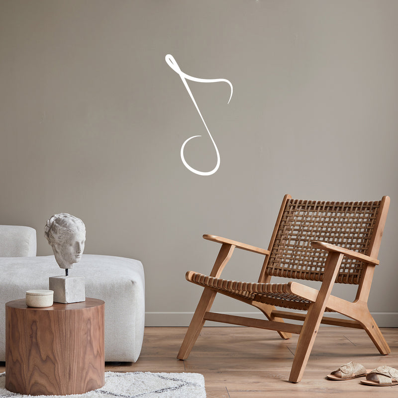 Vinyl Wall Art Decal - Music Note - 29.5" x 16.5" - Trendy Fun Inspiring Eighth Note Shape Cool Design Sticker For Bedroom Living Room Office School Classroom Coffee Shop Music Store Decor 2