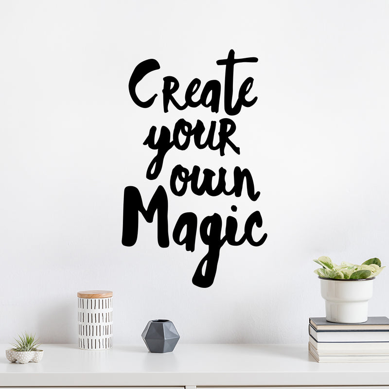 Vinyl Wall Art Decal - Create Your Own Magic - 19. Modern Inspirational Positive Lovely Quote Sticker For Home Bedroom Living Room Playroom School Coffee Shop Office Decor 2