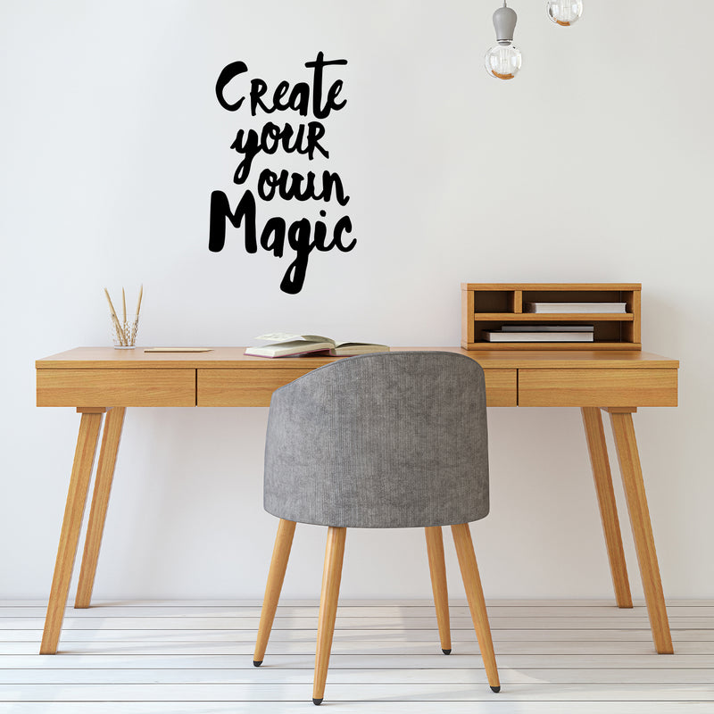 Vinyl Wall Art Decal - Create Your Own Magic - 19.5" x 12" - Modern Inspirational Positive Lovely Quote Sticker For Home Bedroom Living Room Playroom School Coffee Shop Office Decor 3