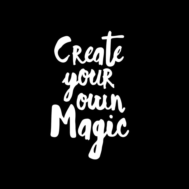 Vinyl Wall Art Decal - Create Your Own Magic - 19.5" x 12" - Modern Inspirational Positive Lovely Quote Sticker For Home Bedroom Living Room Playroom School Coffee Shop Office Decor 1