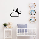Vinyl Wall Art Decal - Moon Cloud - 21" x 16.5" - Trendy Inspirational Cute Night Design Sticker For Children Bedroom Home Baby Nursery Daycare Stars Kids Room Decor 3